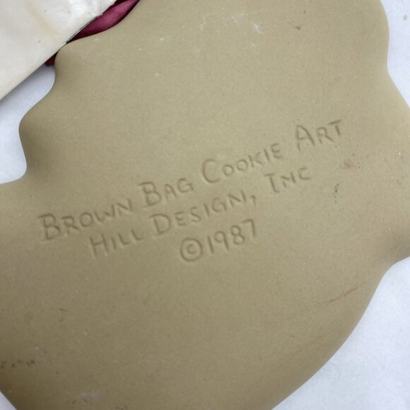 Christmas Brown Bag Cookie Art Angel Mold 1987 Hill Vintage w Recipe Tag Booklet - Picture 4 of 10